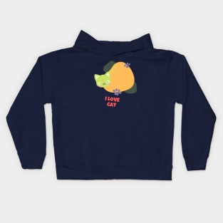 I Love cat Kids Hoodie